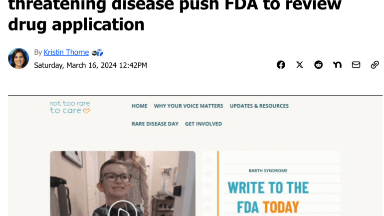 In the News ABC 7 New York: “Families of children with rare, life-threatening disease push FDA to review drug application
